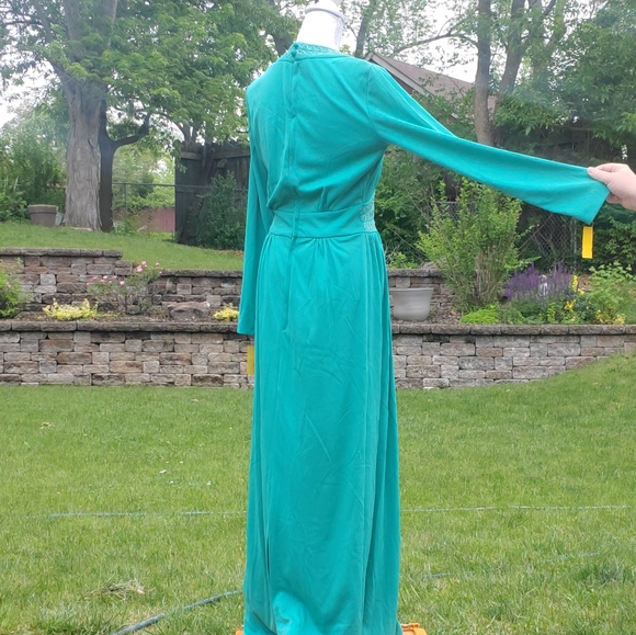 Vintage Mary Mason Green long sleeve dress 12 - Picture 7 of 11